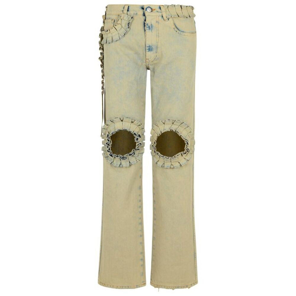 Coperni 'Ruffled' Grey Cotton Jeans Women